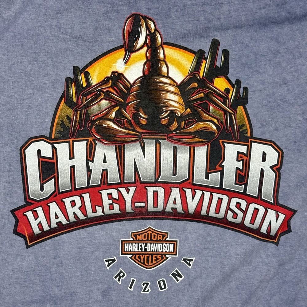 Vintage Harley Davidson Shirt Mens XL Blue Chandler Arizona Scorpion Graphic Tee - Picture 4 of 8